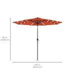 10ft Solar LED Lighted Patio Umbrella with Tilt