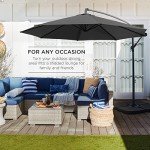 10ft Offset Patio Umbrella with Easy Tilt - Gray