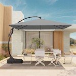 10x10 FT Charcoal Sunbrella Offset Patio Umbrella