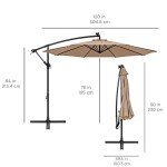 10ft Solar LED Offset Patio Umbrella - Tan