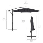 10ft Offset Patio Umbrella with Easy Tilt - Gray