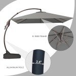 10x10 FT Charcoal Sunbrella Offset Patio Umbrella