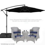 10ft Offset Hanging Patio Umbrella with Tilt - Black