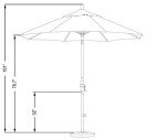 9' Aluminum Market Umbrella with Crank and Tilt