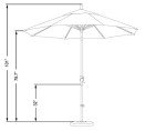 9' Round Aluminum Patio Umbrella with Tilt
