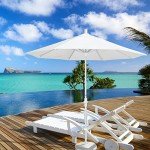9' Round Aluminum Patio Umbrella - Navy Blue