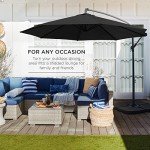 10ft Offset Hanging Patio Umbrella with Tilt - Black