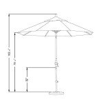 9' Round Aluminum Patio Umbrella - Navy Blue