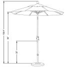 7.5' Round Aluminum Market Umbrella with Tilt