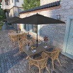 9' Round Aluminum Market Umbrella with Auto Tilt