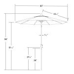 7.5' Round Aluminum Market Umbrella with Tilt