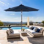 BLUU MAPLE 9FT Outdoor Patio Umbrella - Navy