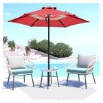 UUMBRI 7.5ft Heavy-Duty Outdoor Patio Umbrella - Red