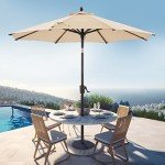 9 FT Beige Patio Market Umbrella with Tilt
