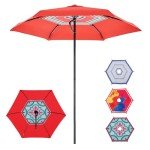 UUMBRI 7.5ft Heavy-Duty Outdoor Patio Umbrella - Red