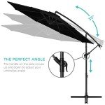 10ft Offset Hanging Patio Umbrella with Tilt - Black