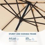 9 FT Beige Patio Market Umbrella with Tilt