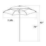 UUMBRI 7.5ft Heavy-Duty Outdoor Patio Umbrella - Red