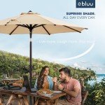 9 FT Beige Patio Market Umbrella with Tilt