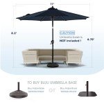 BLUU MAPLE 9FT Outdoor Patio Umbrella - Navy