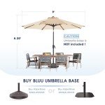 9 FT Beige Patio Market Umbrella with Tilt