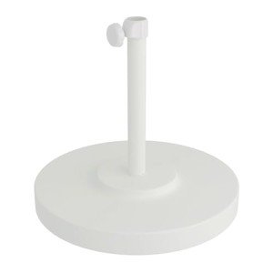50 lbs Round Concrete Umbrella Base - White Frame