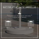 50 lbs Round Concrete Umbrella Base - White Frame