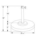 50 lbs Round Concrete Umbrella Base - White Frame