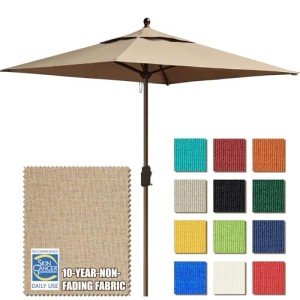 Heather Beige 6x6 Ft Square Patio Umbrella