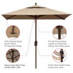 Heather Beige 6x6 Ft Square Patio Umbrella