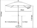 Heather Beige 6x6 Ft Square Patio Umbrella