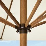 9ft Solar LED Lighted Patio Umbrella - Ivory