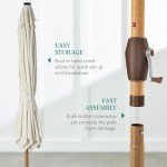 9ft Solar LED Lighted Patio Umbrella - Ivory