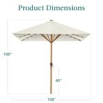 9ft Solar LED Lighted Patio Umbrella - Ivory