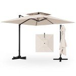 9.5 FT Cantilever Patio Umbrella with 360° Rotation