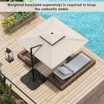9.5 FT Cantilever Patio Umbrella with 360° Rotation