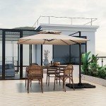 9.5 FT Cantilever Patio Umbrella with 360° Rotation
