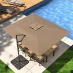 10FT Square Cantilever Patio Umbrella with Tilt