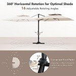 9.5 FT Cantilever Patio Umbrella with 360° Rotation