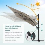 10FT Square Cantilever Patio Umbrella with Tilt