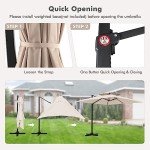 9.5 FT Cantilever Patio Umbrella with 360° Rotation