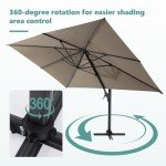10FT Square Cantilever Patio Umbrella with Tilt