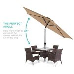 10ft Steel Patio Umbrella with Crank and Tilt