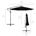 10ft Offset Hanging Patio Umbrella with Tilt - Black