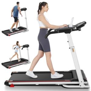 Folding Treadmill with Desk and Adjustable Height