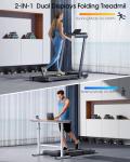 TOPUTURE 2-in-1 Folding Treadmill for Home Office