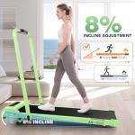 Portable Foldable Treadmill with Incline and Handle Bar
