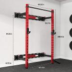 Folding Wall-Mounted Squat Rack with Pull-Up Bar