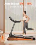 RENESTAR Folding Treadmill with Auto Incline & Bluetooth