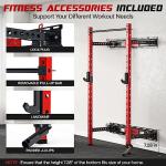 Folding Wall-Mounted Squat Rack with Pull-Up Bar